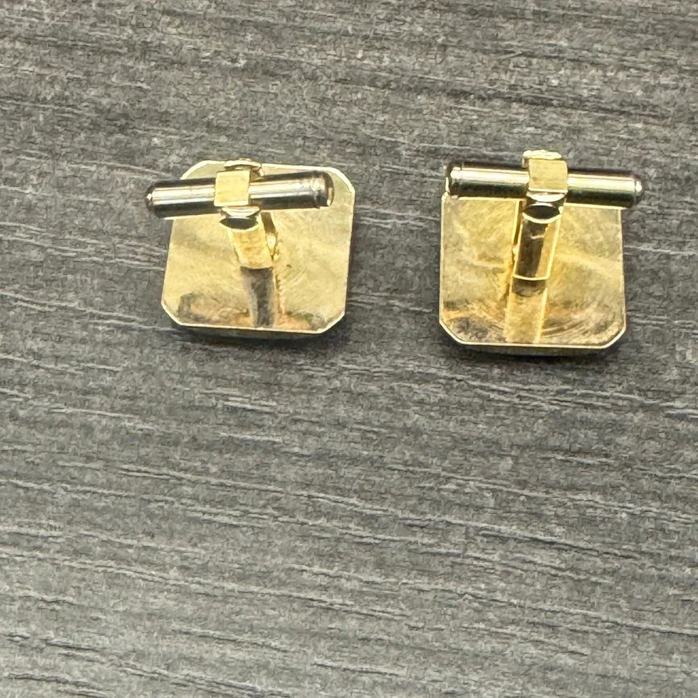 Unbranded Cufflinks Mens OS Black Gold Excellent Vintage Art Deco Onyx Style
